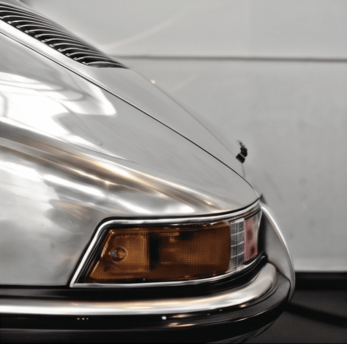 silver porsche