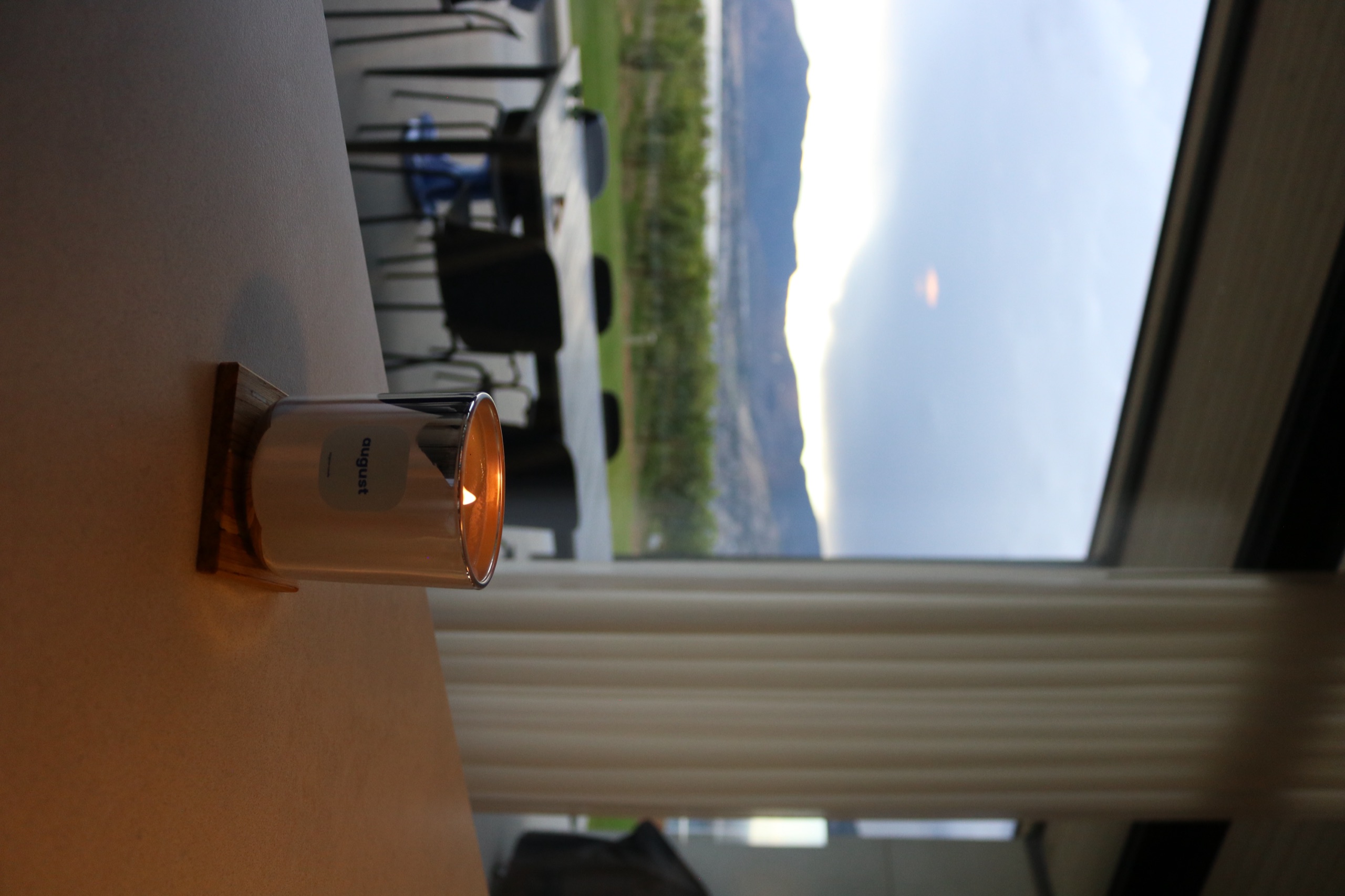 Kingston Candle on a patio at dusk